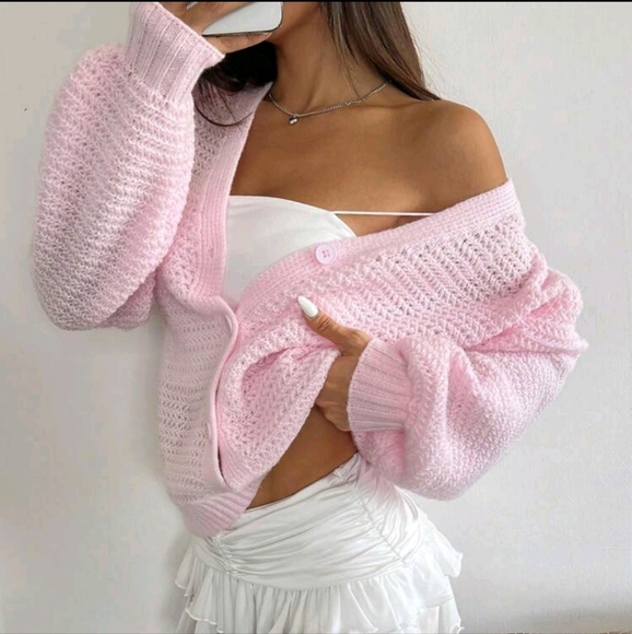Women's Casual Drop Shoulder Loose Open Front Solid Cardigan For Autumn - Picture 3 of 4